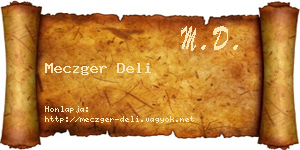 Meczger Deli névjegykártya